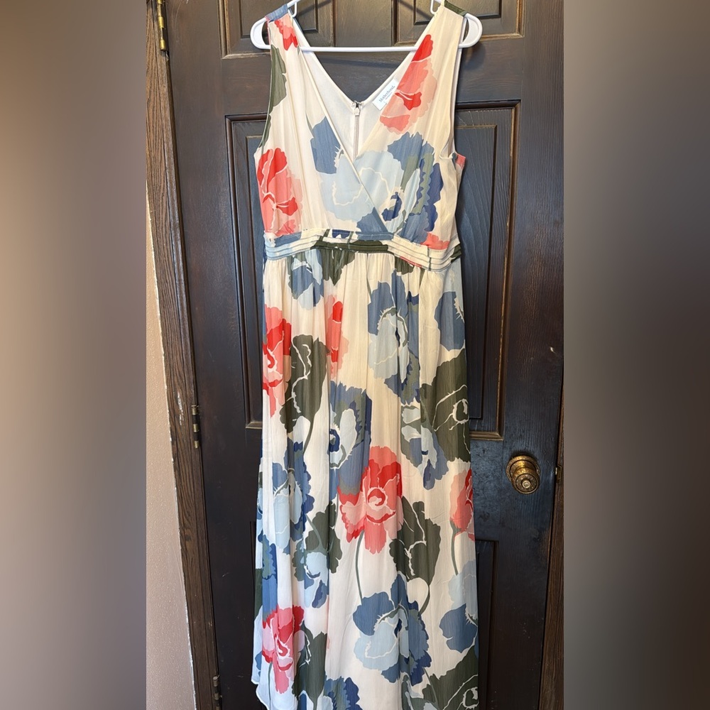 Motherhood Maternity Floral Maxi Dress - Red, Blue, Green
